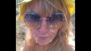 Kinky Selfie Quick fuck in the forest Blowjob Ass Licking Doggystyle and Cum on face Hardcore Outdoor sex